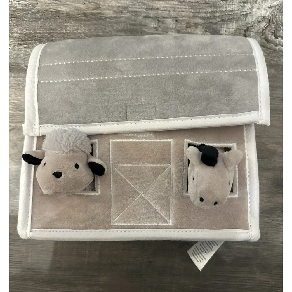 Lambs & Ivy Baby Farm Plush Barn 4 Stuffed Animals‎ Toy Taupe Farming Cow Sheep